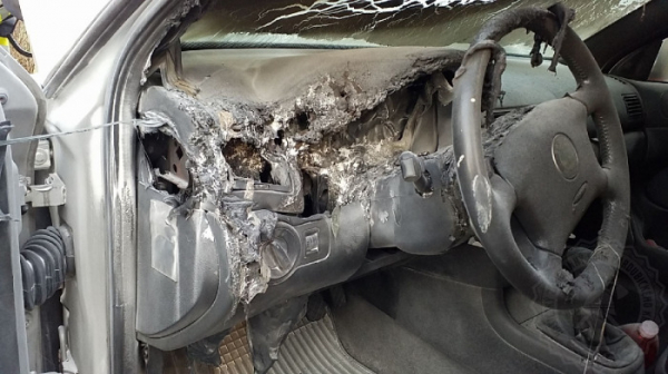 Technická závada způsobila požár vozidla v Lázních Bohdanči